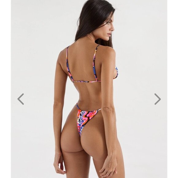 NWT OneOne Swimwear SET Bikini Gigi Anaheim New Pink Cheeky 90s Retro Sexy Rare - Picture 8 of 15